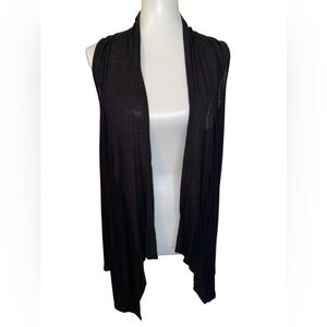 AB Studio Chic Black Open Front Vest